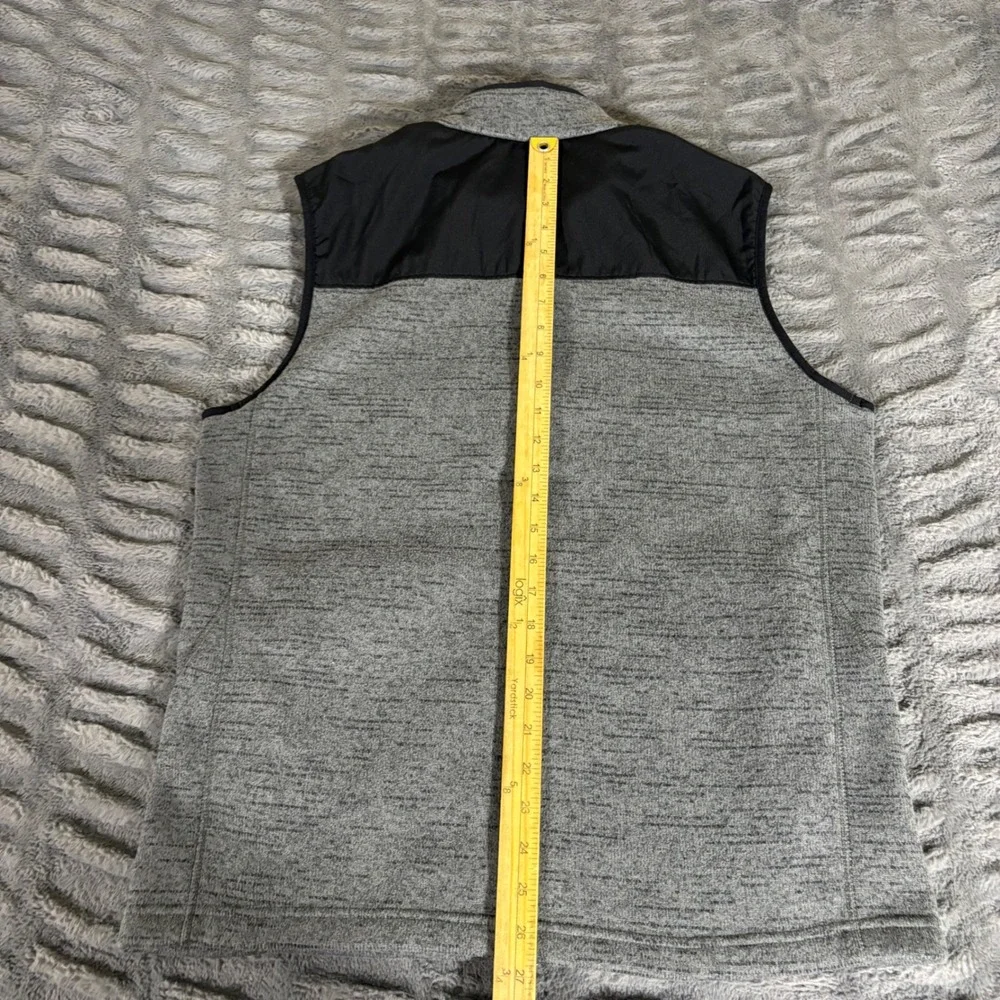 Under Armour Mens Gray Heather Full Zip Fleece Vest Mock Neck Large AR130